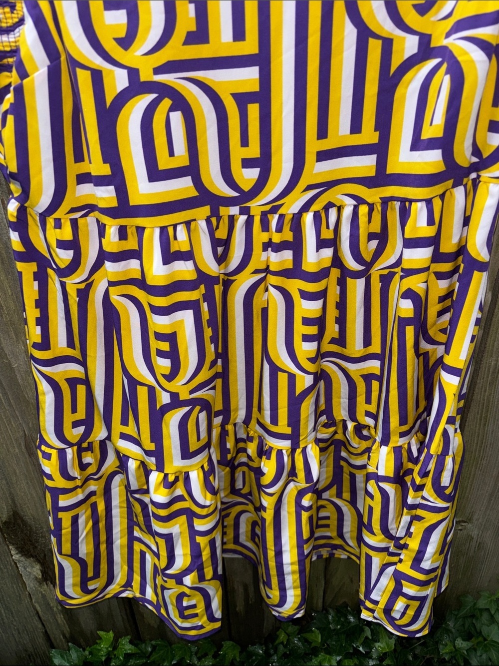 Michelle McDowell Everly LSU Dress Purple Gold Touchdown Women’s Size Medium - Picture 5 of 6